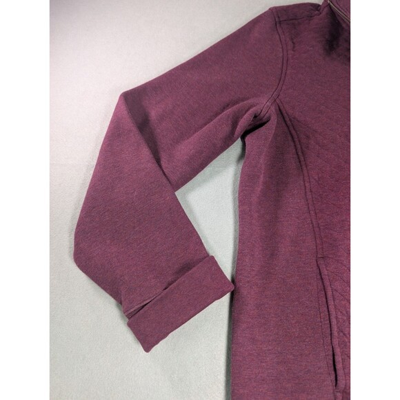 L. L. Bean Women's Quilted Quarter-Zip Pullover in Deep Wine Burgundy Size XL - Picture 6 of 13